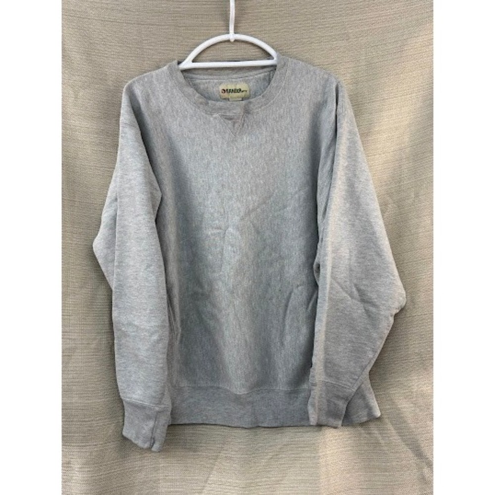 Gander Mountain Mens Large Gray Heavyweight Fleece Crewneck Sweatshirt V-Stitch